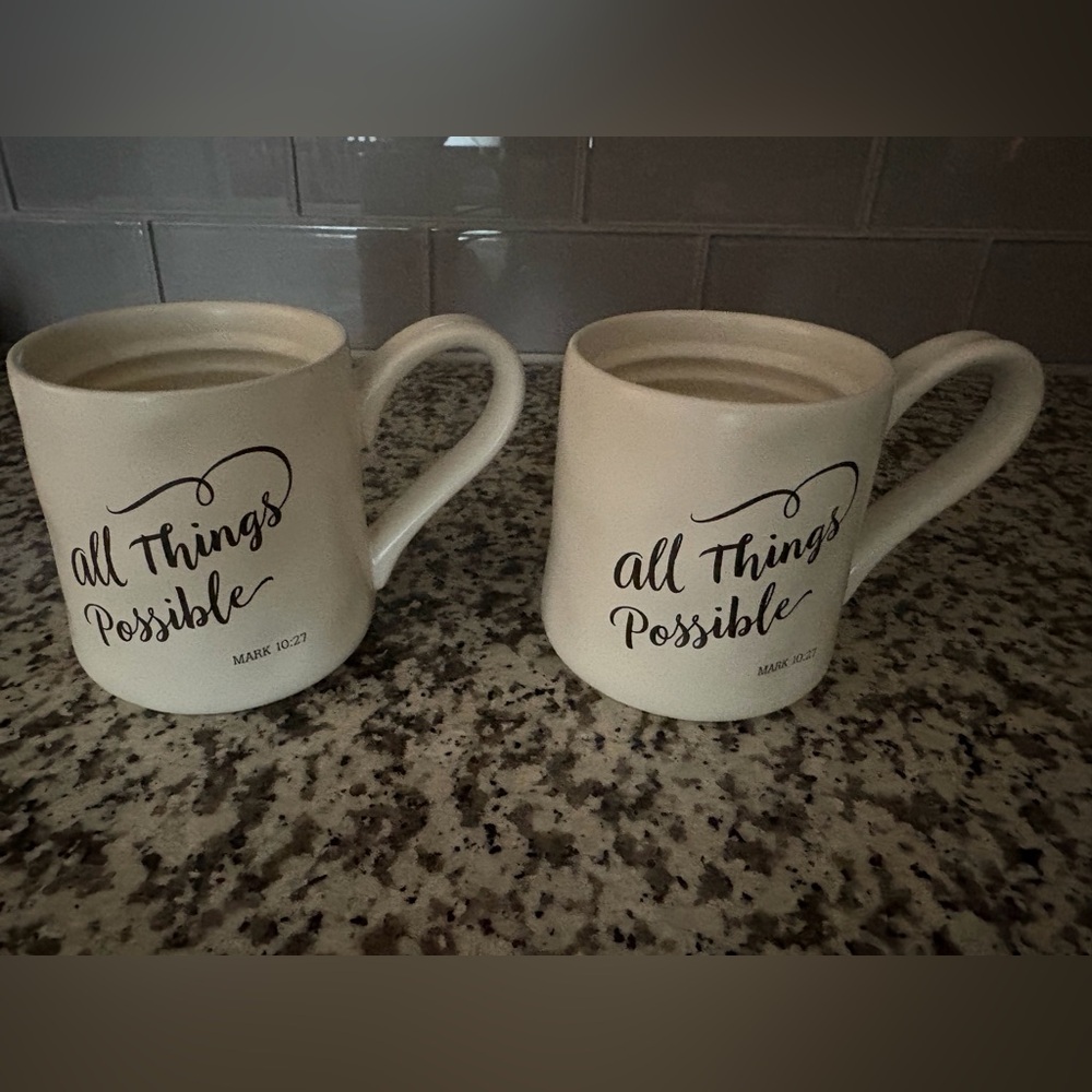 All Things Possible Ceramic Coffee Mug - Cream